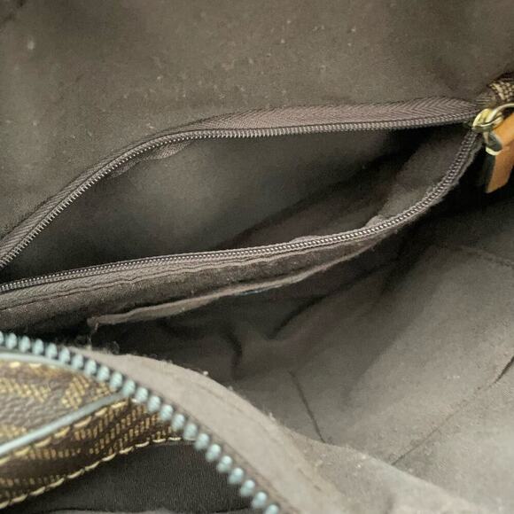 Liz Clayborne Geometric Brown Medium Envelope Handbag Shoulder Purse with Straps - Picture 3 of 13